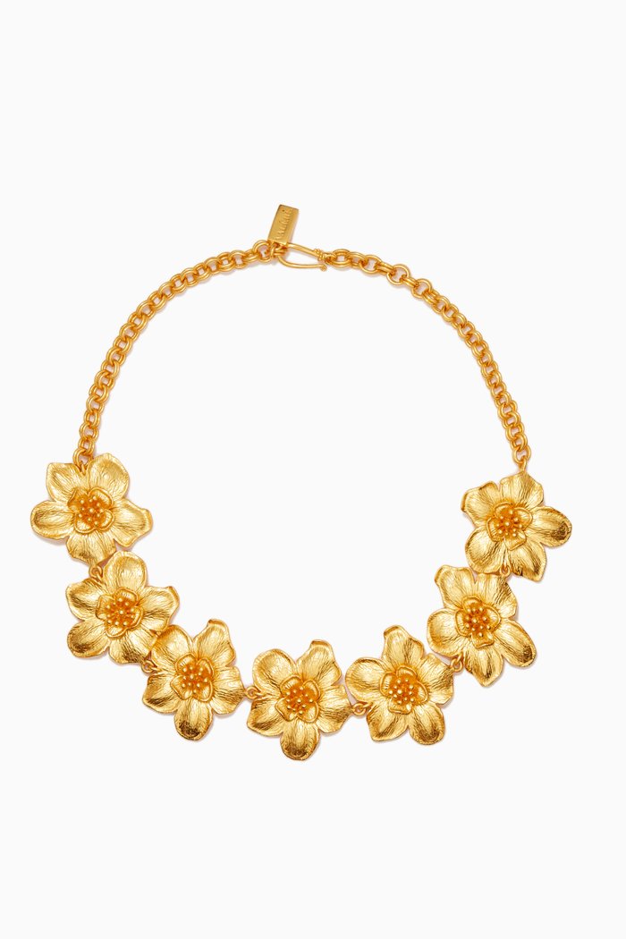 

Azalea Bloom Choker Necklace in 24kt Gold Plating