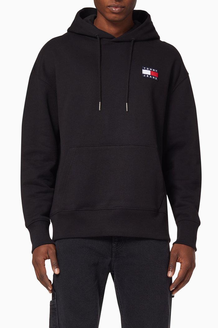 

Logo Cotton Fleece Hoodie, Black