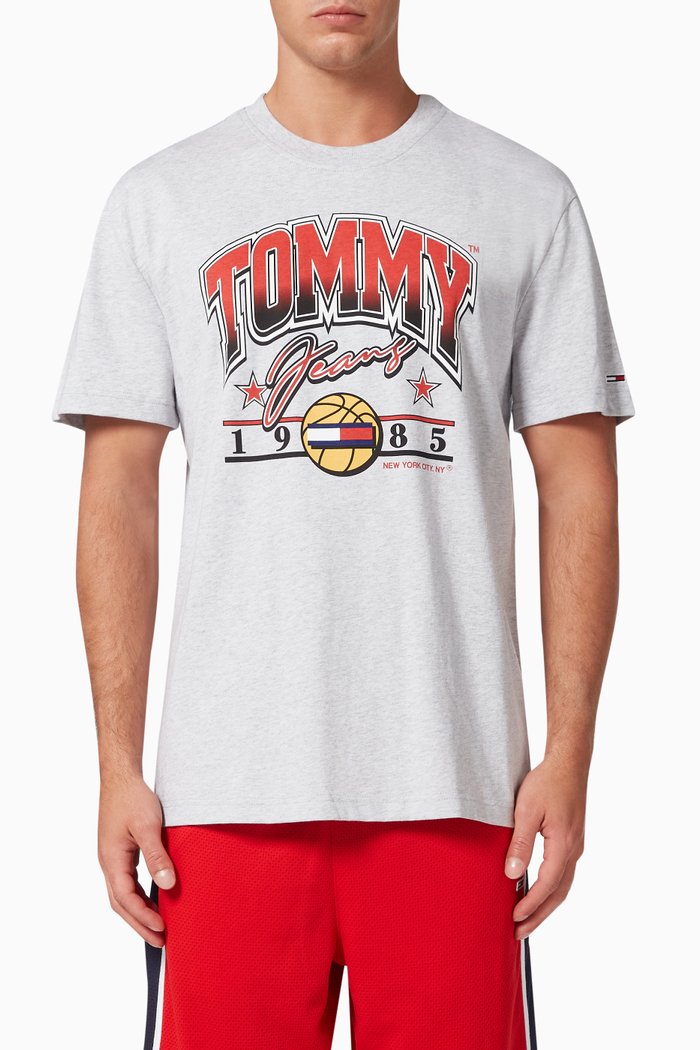 

Basketball Graphic T-shirt in Organic Cotton, Grey