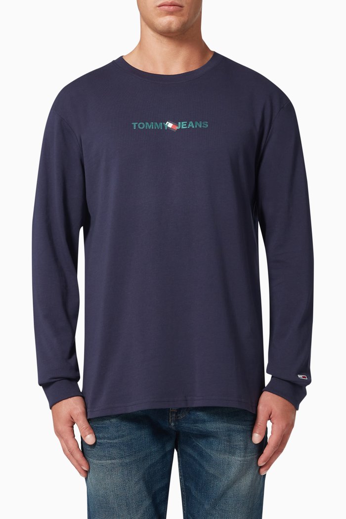 

Logo T-shirt in Recycled & Organic Cotton Blend, Blue