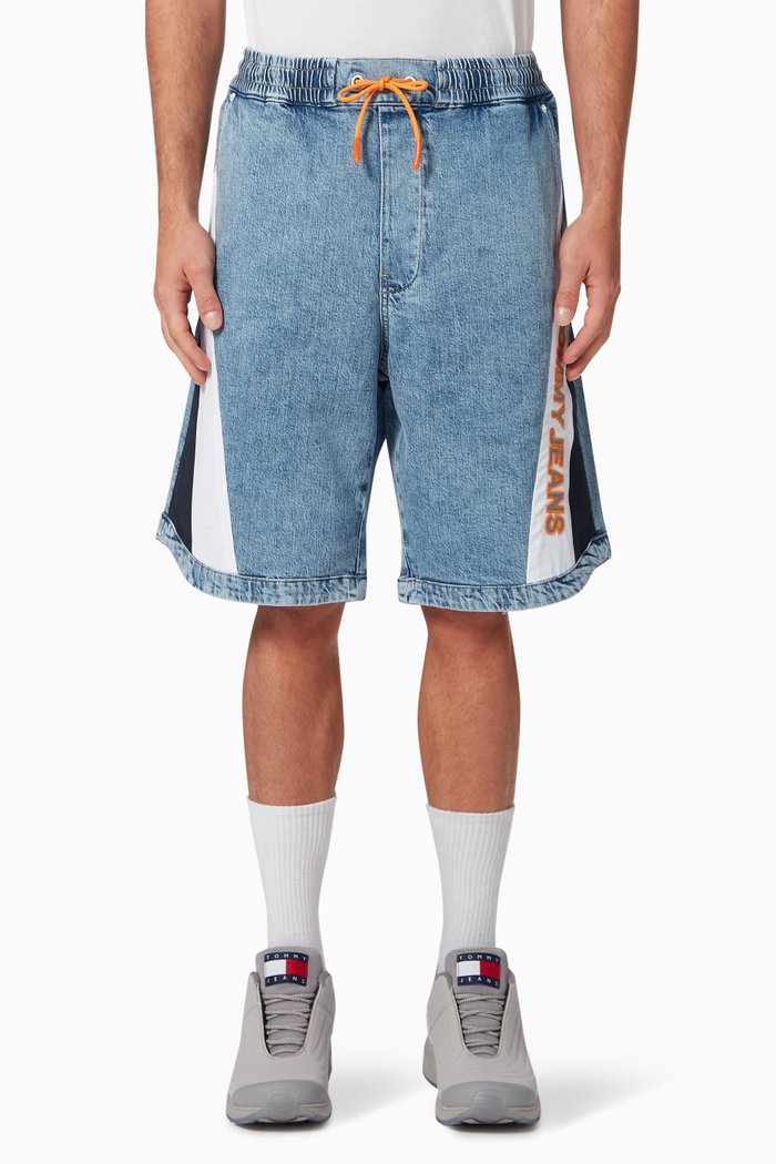 

Baggy Shorts in Recycled Cotton Blend Denim, Blue