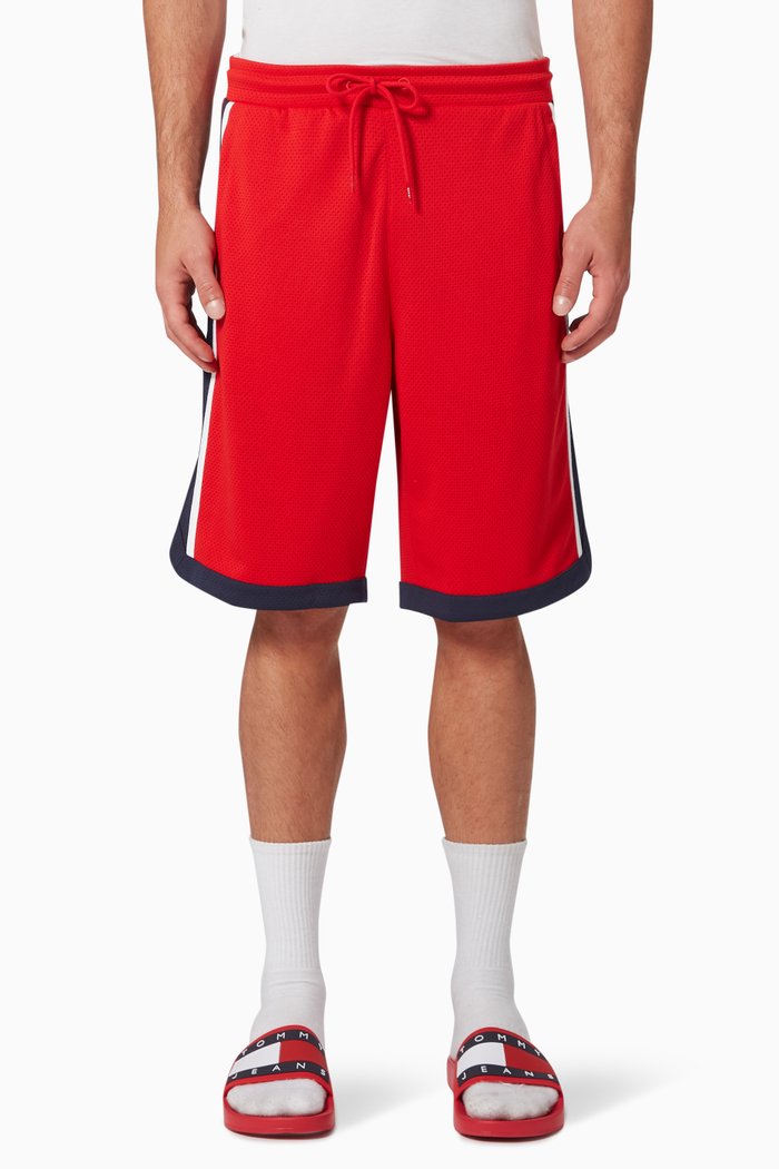 

Mesh Basketball Shorts in Recycled Polyester Blend, Red