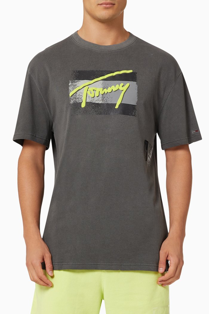

Vintage Signature T-shirt in Organic Cotton Jersey, Black