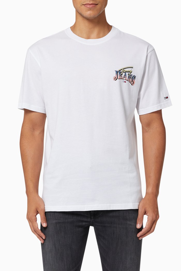 

New York Logo Graphic T-shirt in Organic Cotton Jersey, White