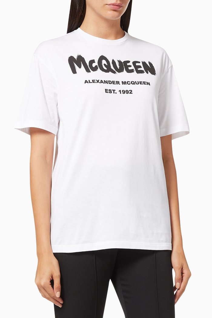 

McQueen Graffiti T-shirt in Cotton Jersey, Multicolour