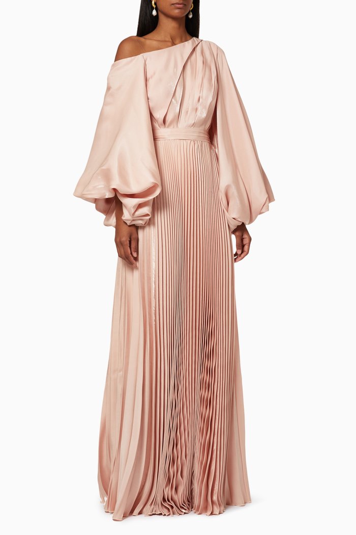 Pleated Maxi Dress, Pink