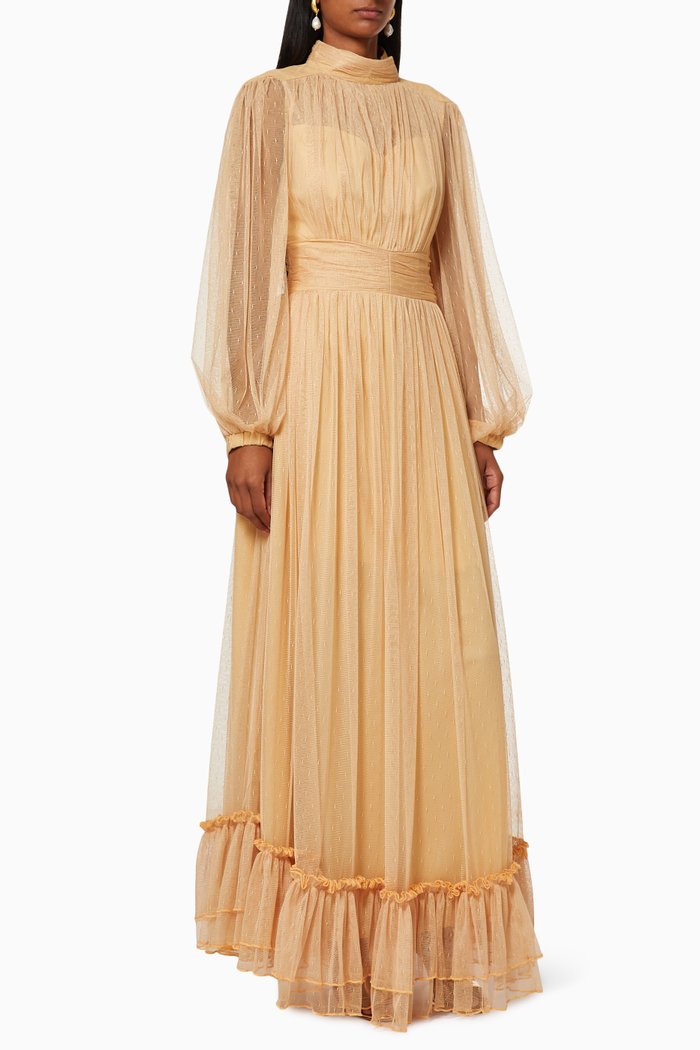 

Tulle Tiered Dress, Neutral