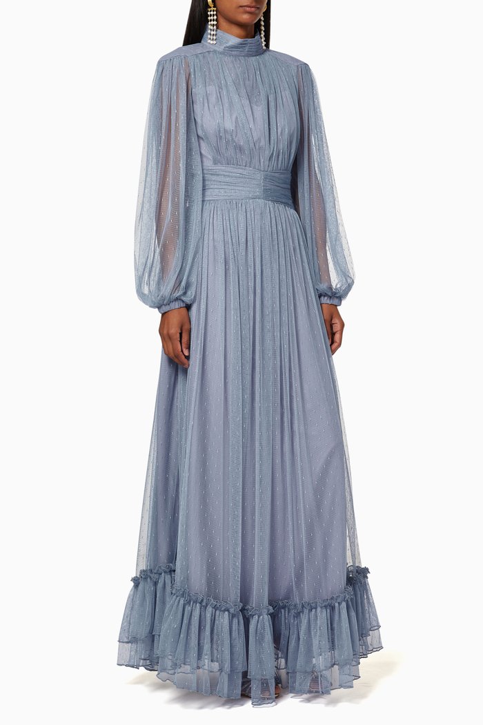 

Tulle Tiered Dress, Grey