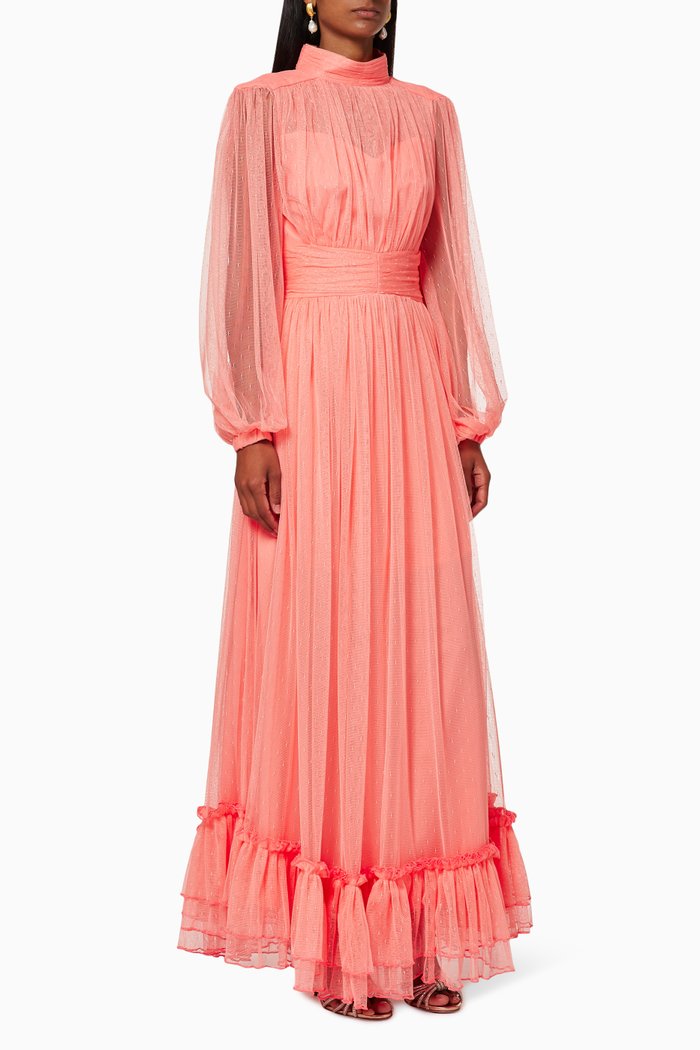 

Tulle Tiered Dress, Pink