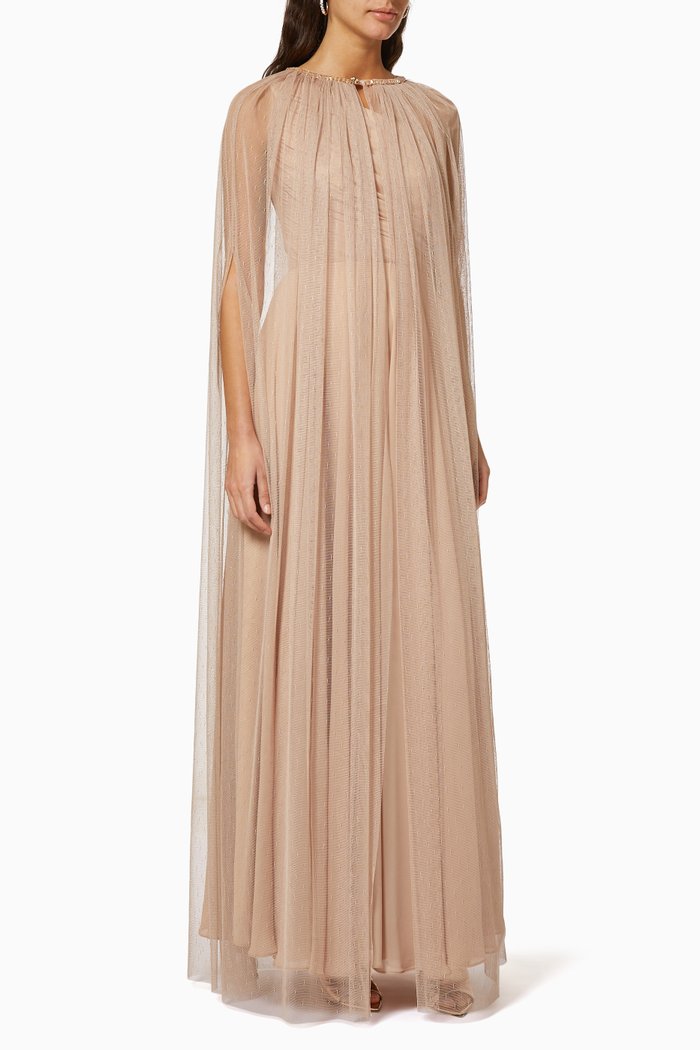 

One Shoulder Maxi Dress, Neutral