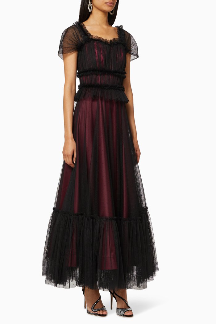 

Tiered Frill Dress, Burgundy