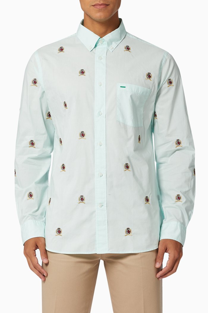 

Crest Shirt in Organic Cotton, Blue