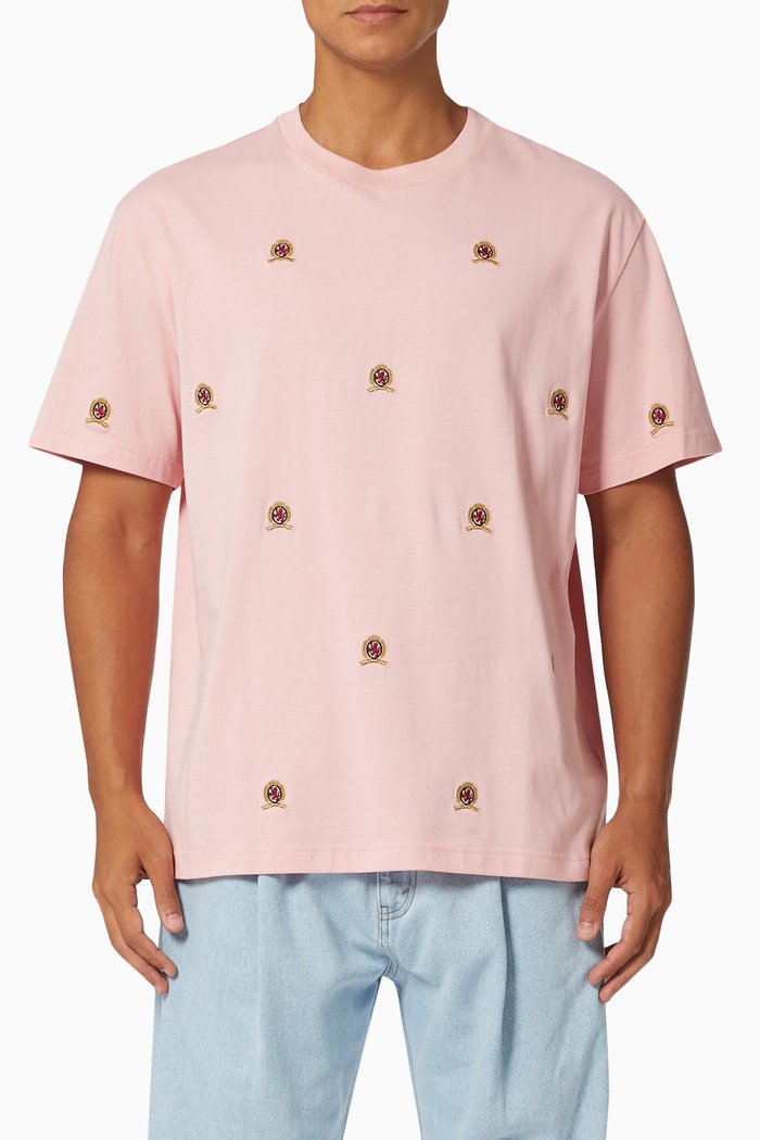 

Crest T-shirt in Organic Cotton Jersey, Pink