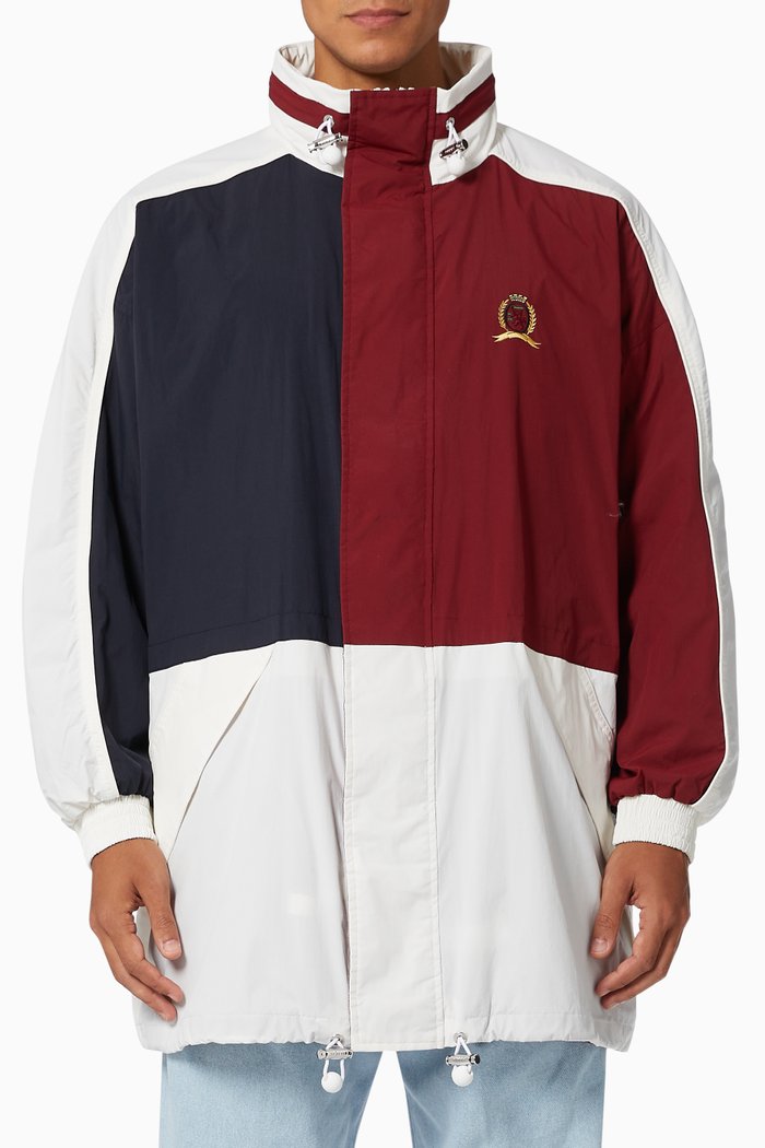 

Crest Color-block Sailing Jacket in Cotton, Multicolour