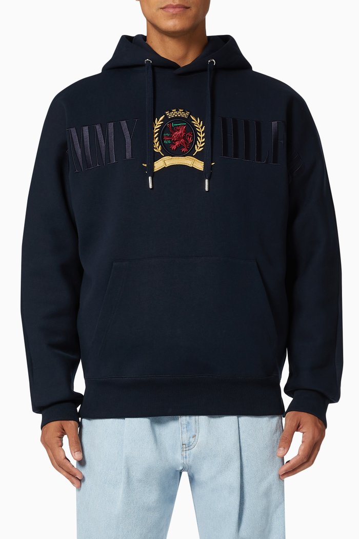 

Crest Hoodie in Organic Cotton Jersey, Blue