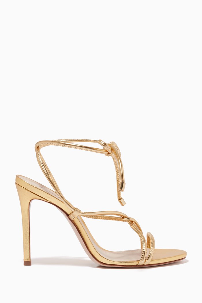 

Dale Heel Sandals in Metallic Leather, Gold