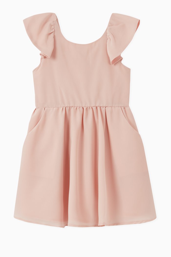 

Frill Sleeves Dress, Pink