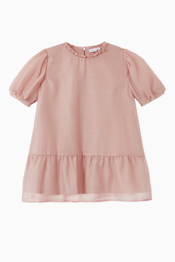 

Ruffle Dress in Organic Cotton, Pink