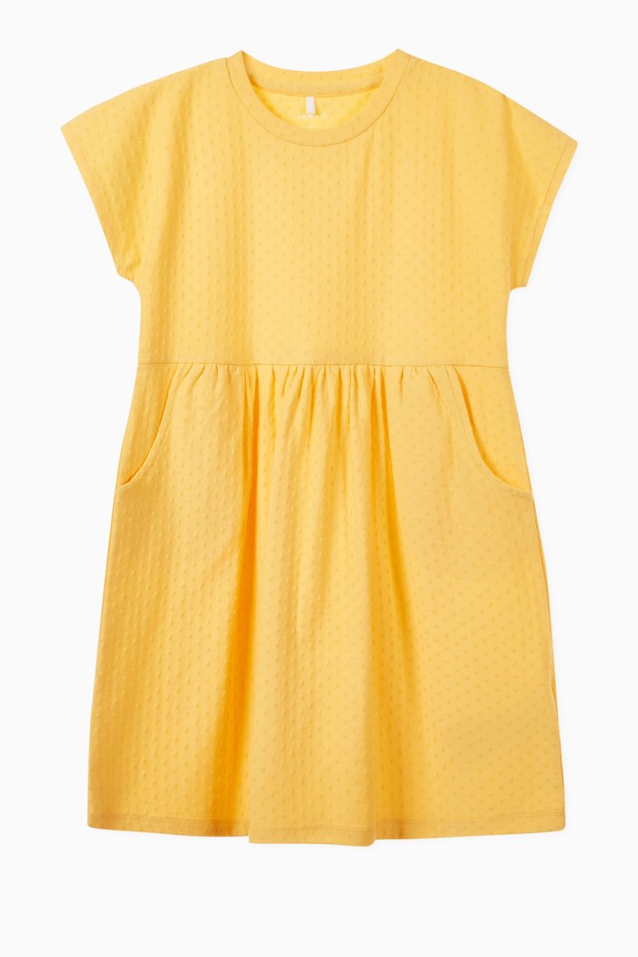 

Pocket Dress in Cotton, Yellow