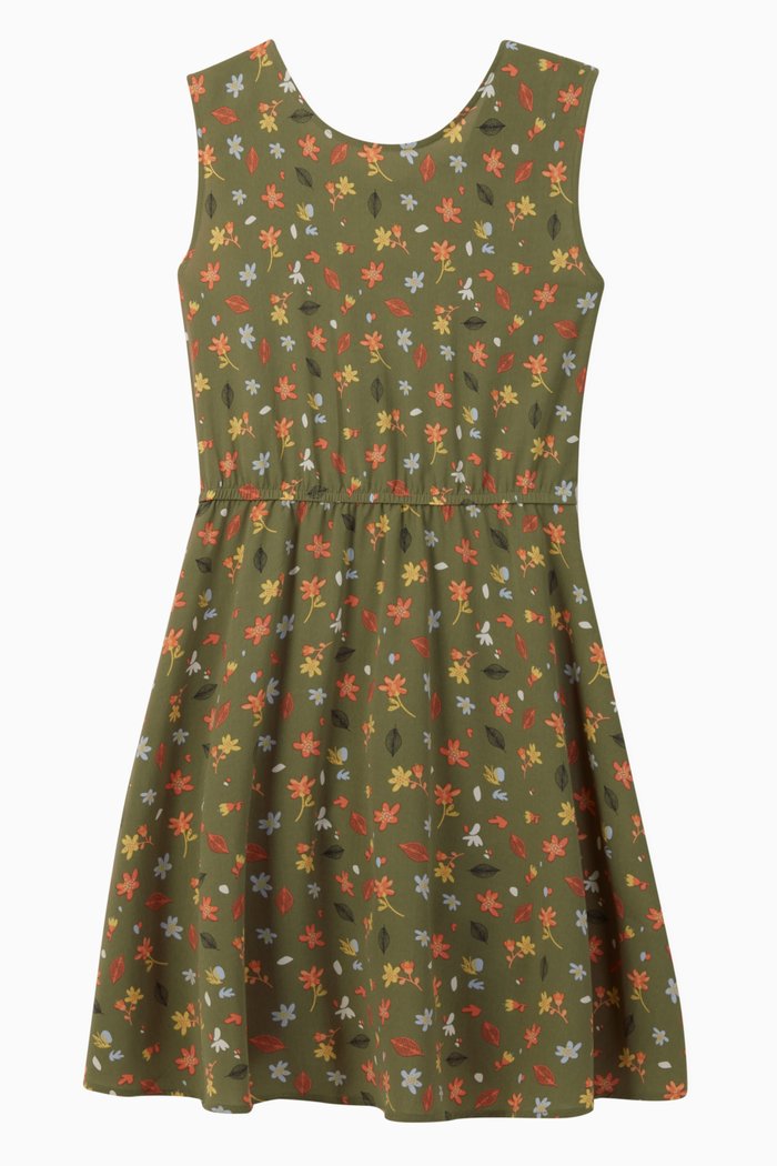

Floral Cotton Jersey Dress, Green