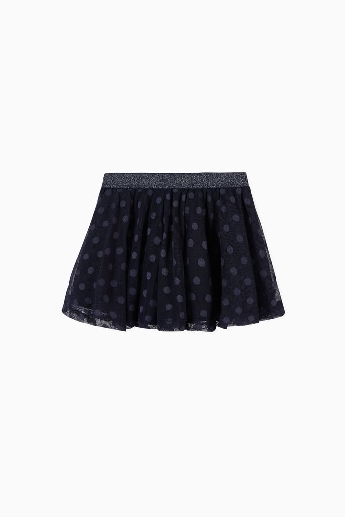 

Polka Dot Skirt in Tulle, Blue