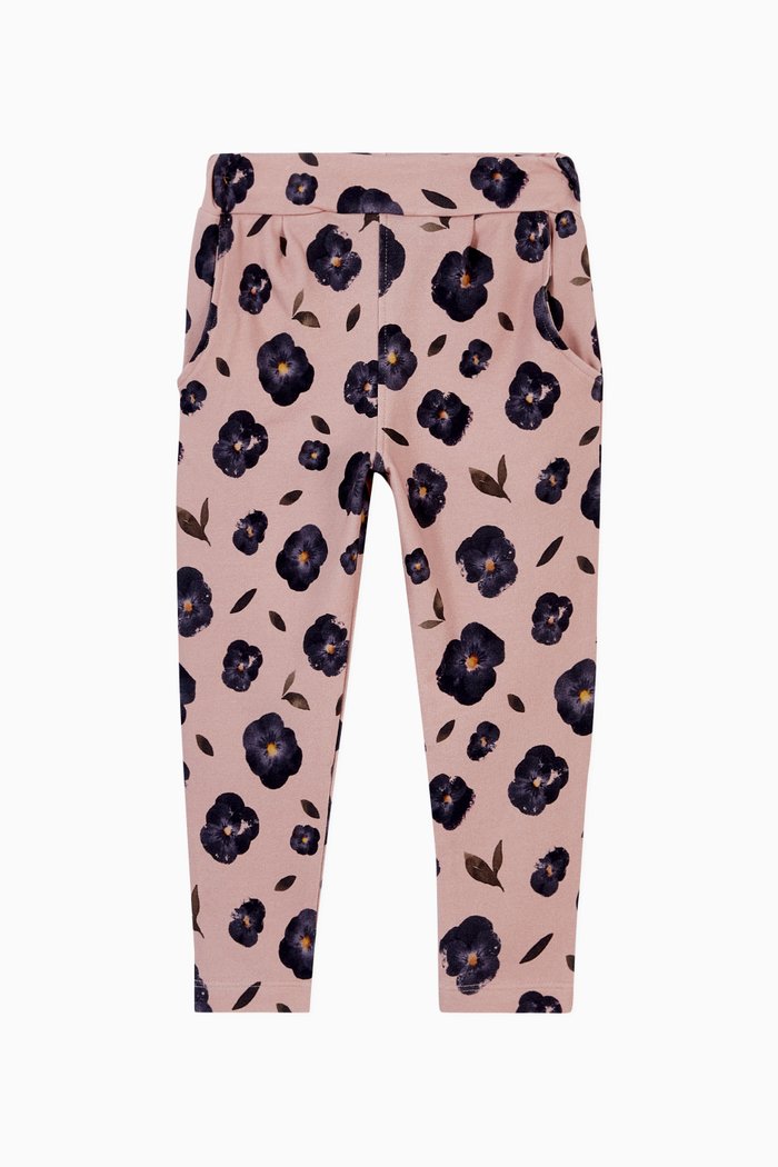 

Floral Print Sweatpants in Stretch Organic Cotton, Pink