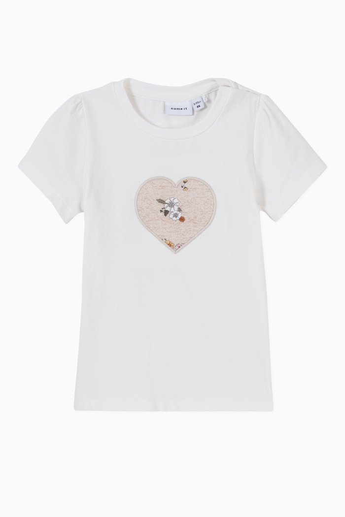 

Floral Print T-shirt & Shorts in Stretch Organic Cotton, White