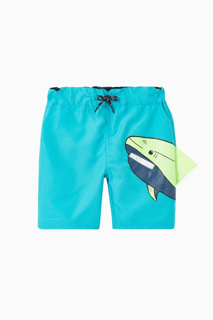 

Shark Swim Shorts in Polyester, Blue