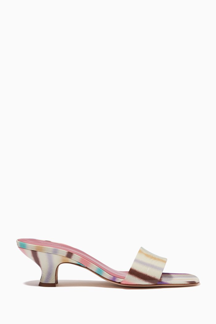 

Freddy 40 Mules in Spray Print Leather, Multicolour