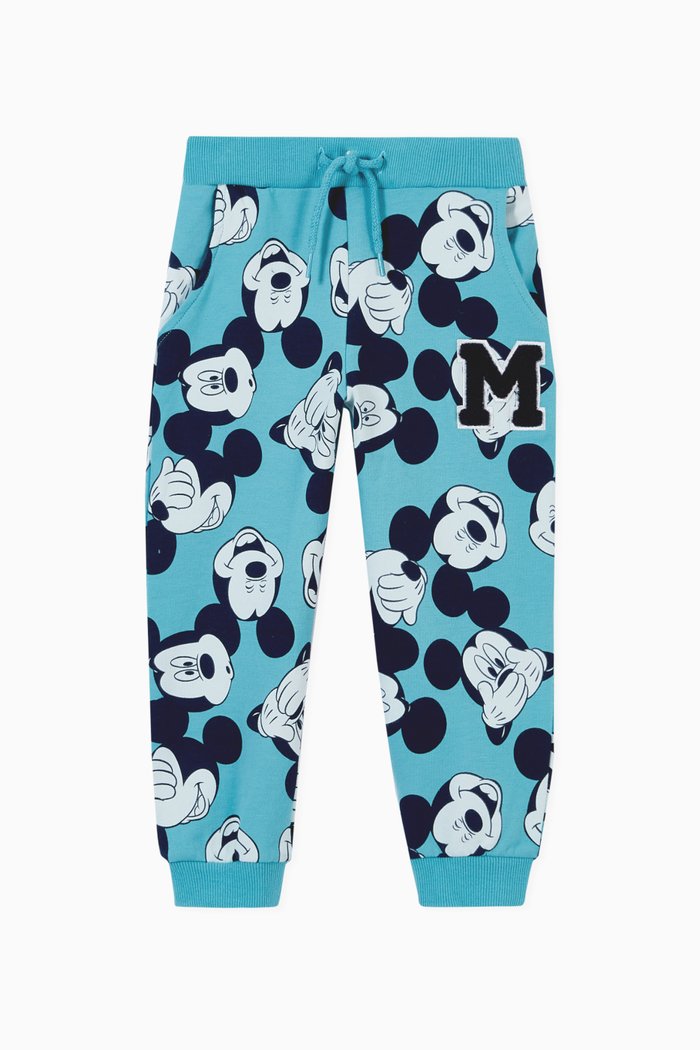 

Mickey Mouse Print Sweatpants in Stretch Cotton, Blue