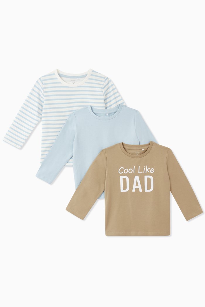

Long Sleeved T-shirts, Set of 3, Blue