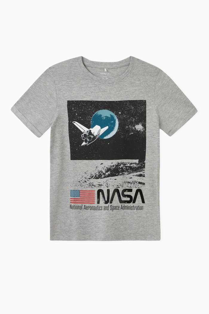 Nasa Graphic T-shirt in Cotton Jersey, Grey