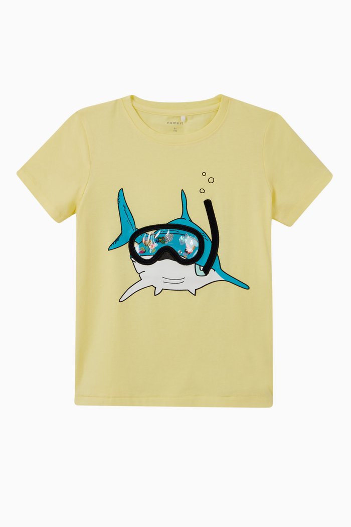 

Snorkelling Whale T-shirt in Cotton Jersey, Yellow