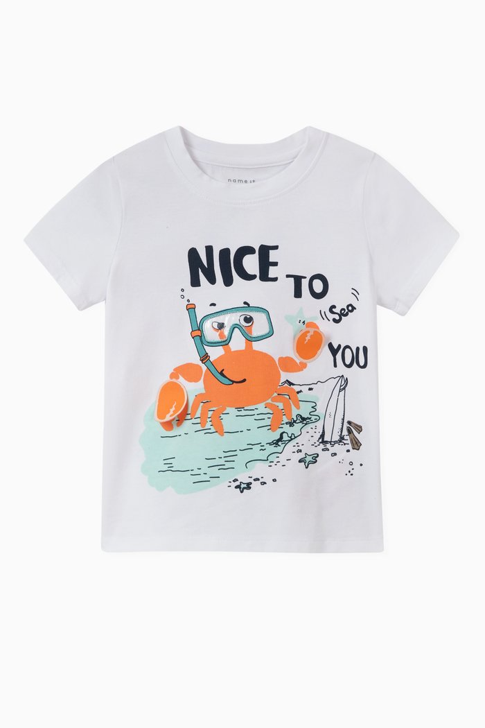 

Take Me To The Beach T-Shirt in Stretch Cotton Jersey, White