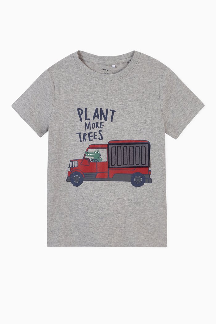 

Graphic T-shirt in Stretch Organic Cotton, Grey