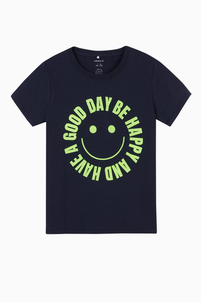 

Graphic T-shirt in Stretch Cotton, Blue
