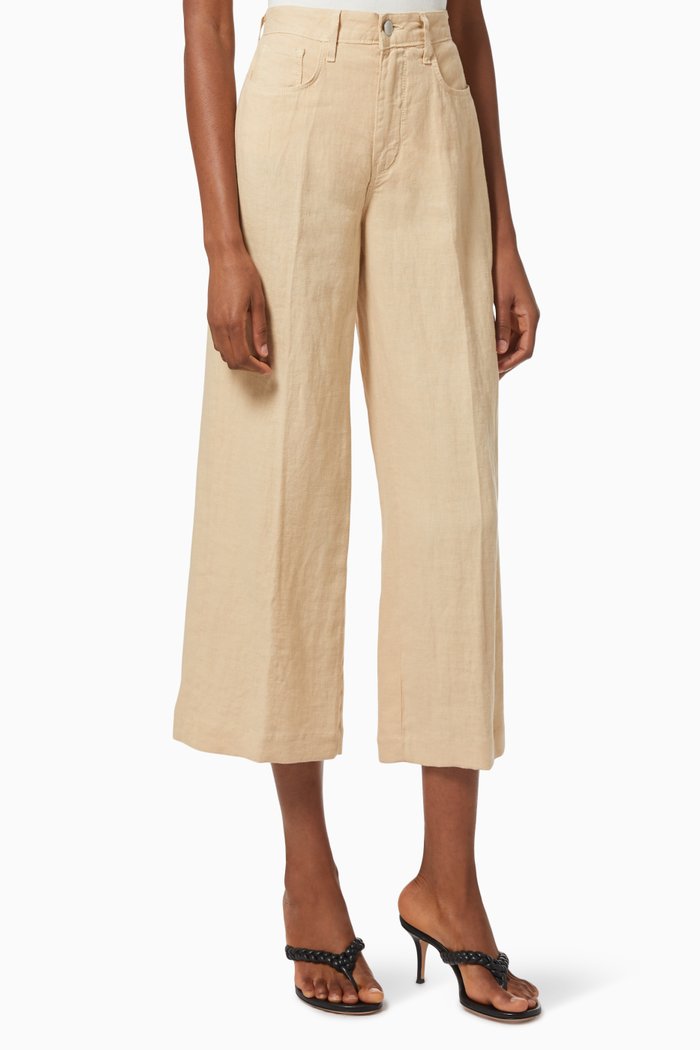 

Danica Crop Linen Trousers, Neutral