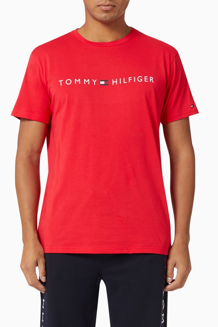 Logo T-shirt in Organic Cotton, Red