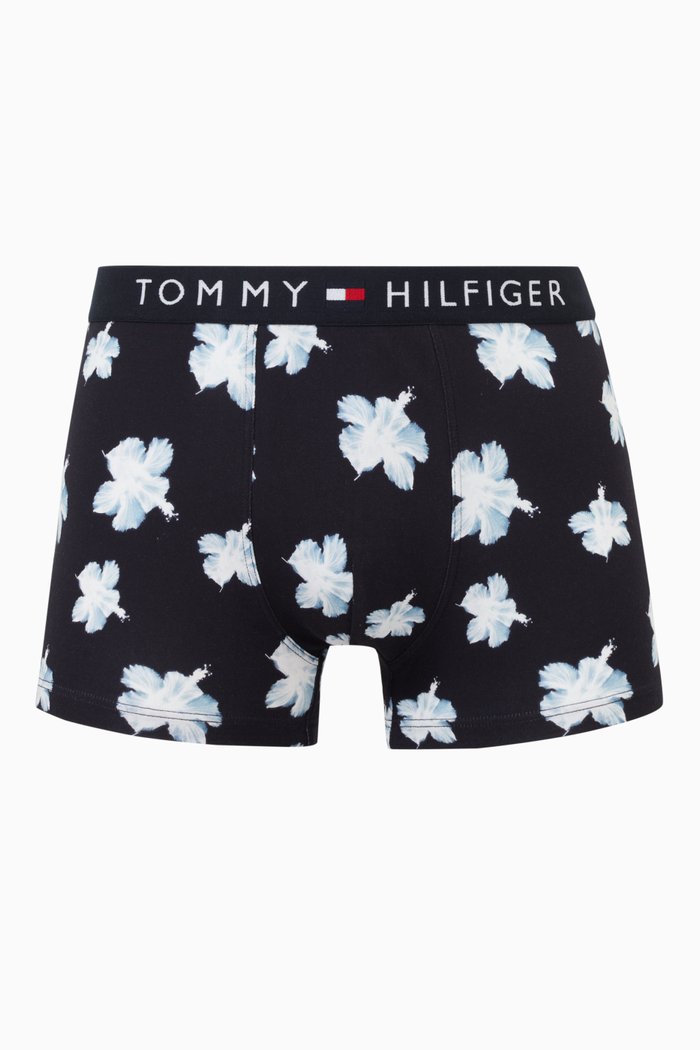 

Floral Print Trunks in Stretch Cotton, Blue