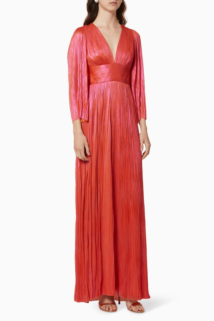 

Metallic Silk Tulle Gown, Orange