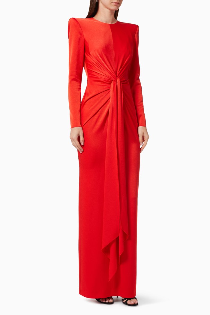 

Graves Column Gown in Satin Crepe, Red