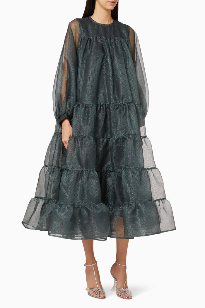 

Tiered Frill Dress, Green