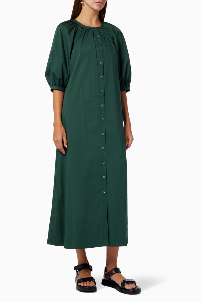 

Vincent Dress in Cotton Poplin, Green