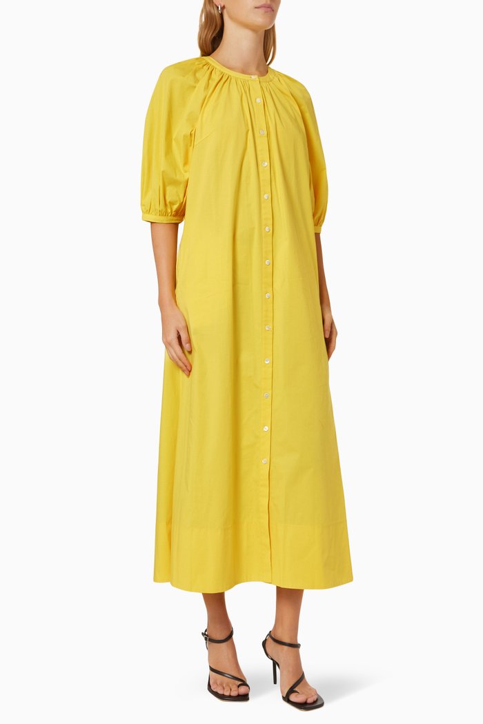 

Vincent Dress in Cotton Poplin, Gold