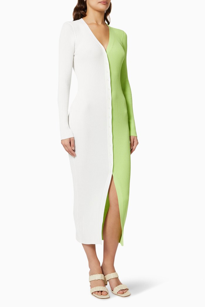 

Shoko Sweater Dress in Ribbed Knit, Green