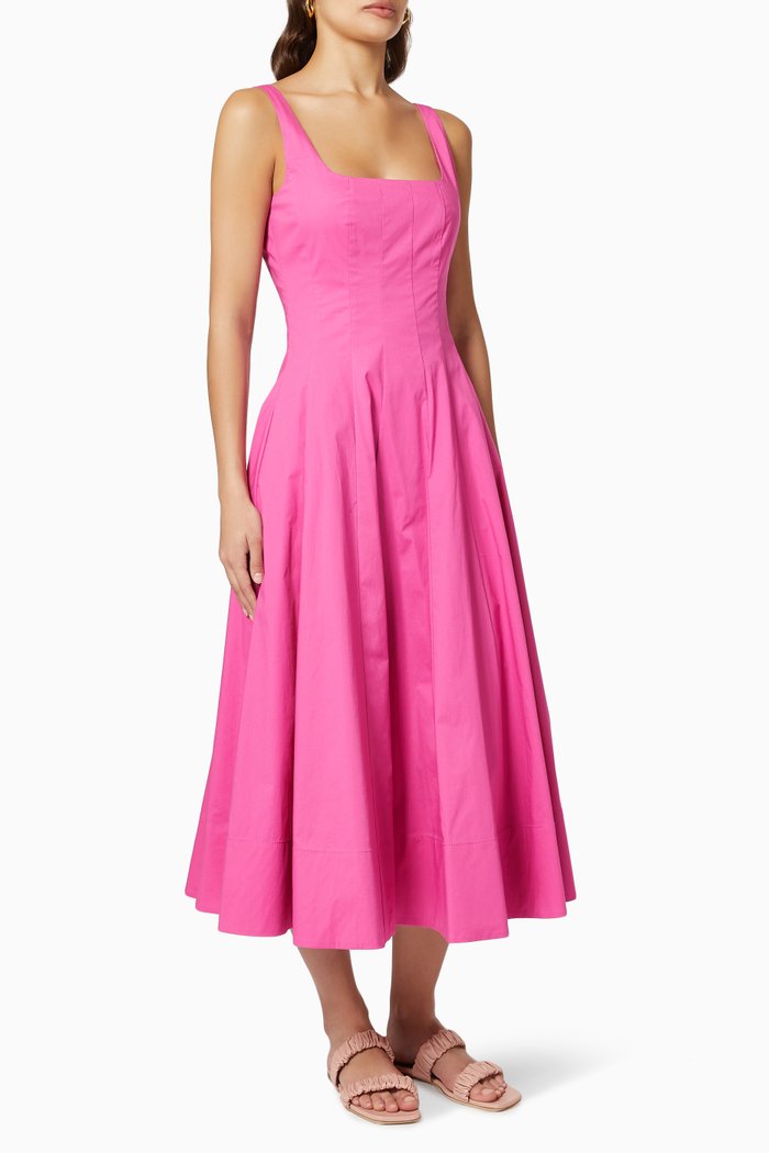 

Wells Dress in Cotton Poplin, Pink