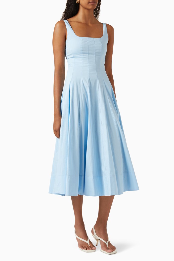 

Wells Midi Dress in Cotton, Blue