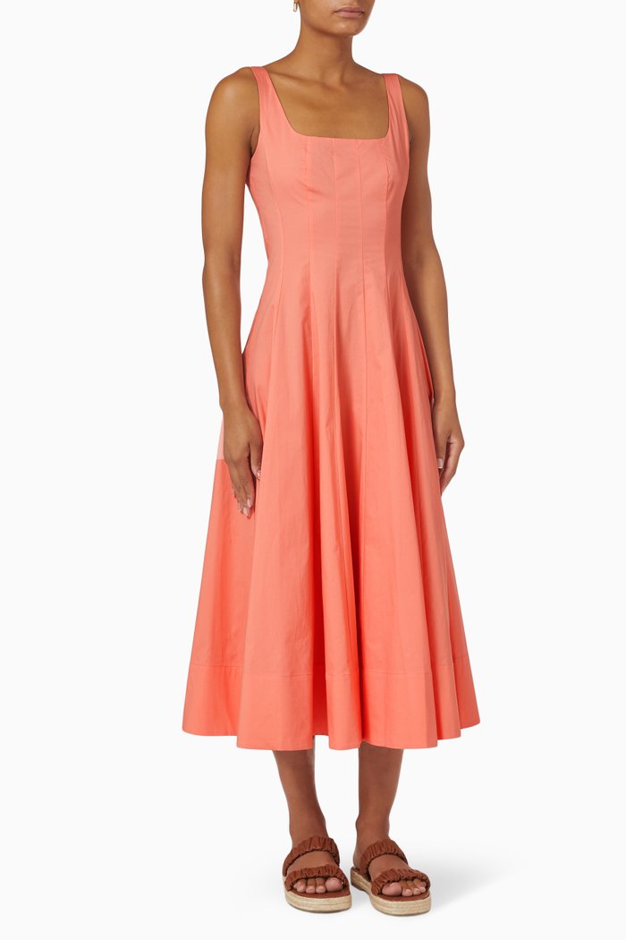 

Wells Dress in Cotton Poplin, Orange