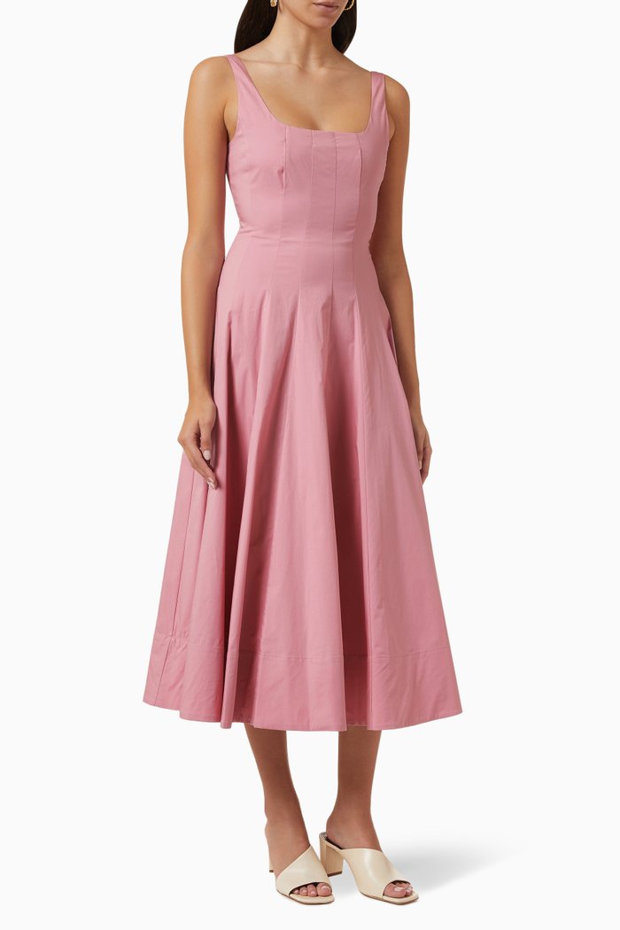

Wells Midi Dress in Cotton, Pink