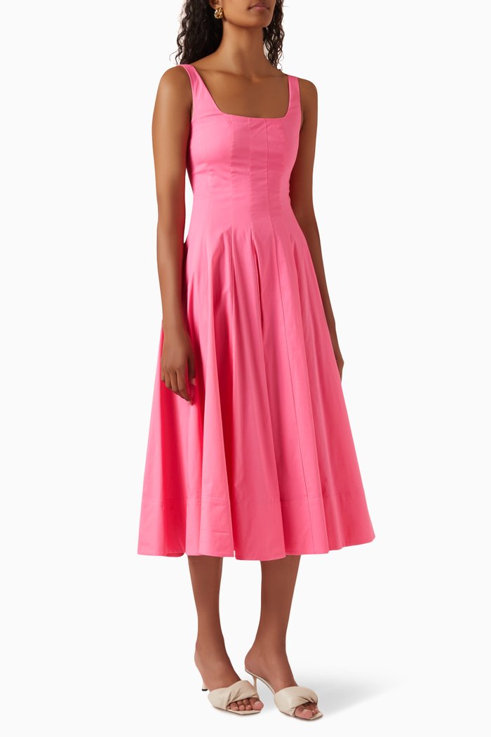 

Wells Midi Dress in Cotton Poplin, Pink